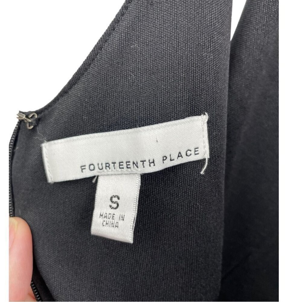 ** Anthro Fourteenth Place Black Slip Dress Size S - Picture 3 of 4